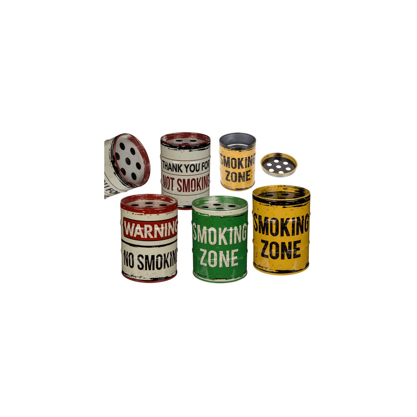 Metalen asbak olievat Ø7,5cm 4 ass.